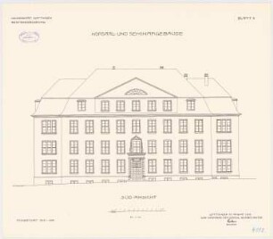 Hörsaal- und Seminargebäude der Universität Göttingen: Aufriss Südansicht 1:100