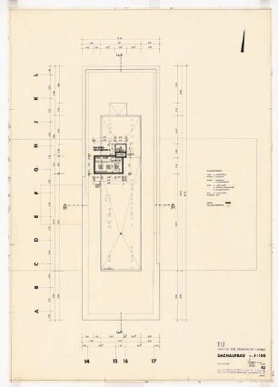 Technische Universität Berlin Technische Chemie (Franz-Fischer-Bau): Grundriss Dachaufbau, 1:100