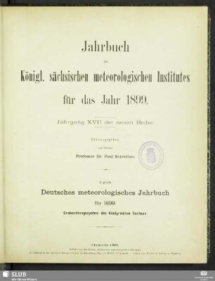 17.1899(1902): Jahrbuch des Königlich-Sächsischen Meteorologischen Instituts