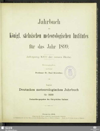 17.1899(1902): Jahrbuch des Königlich-Sächsischen Meteorologischen Instituts