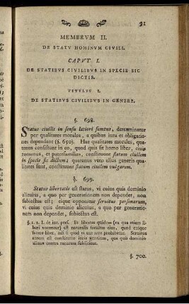 Titulus I. De Statibus Civilibus In Genere.
