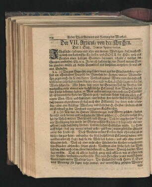Der VII. Articul/ von der Kirchen.