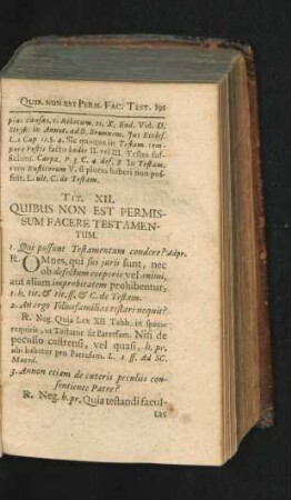 Tit. XII. Quibus non Est Permissum Facere Testamentum.