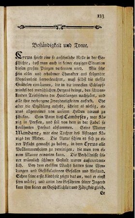 Beständigkeit und Treue.