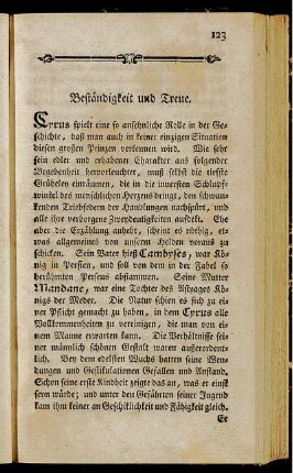 Beständigkeit und Treue.