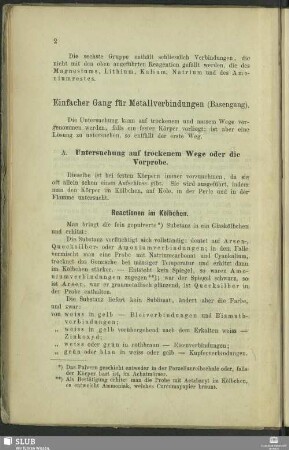 Einfacher Gang für Metallverbindungen (Basengang)