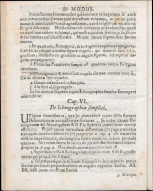 Cap. VI. De Ichnographia simplici.