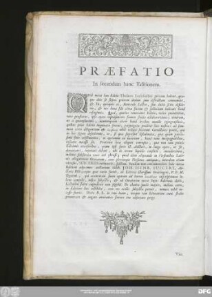 Praefatio In secundam hanc Editionem.