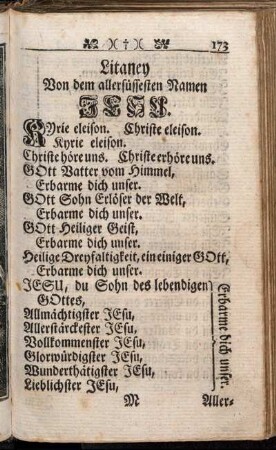 Litaney vom sussen Namen Jesu - Hertzens-Seufftzer/Fünff hohe Seufftzer zu Jesu - Gruß/Seufftzer zu Christo.