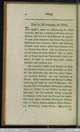 Von der Absonderung der Milch