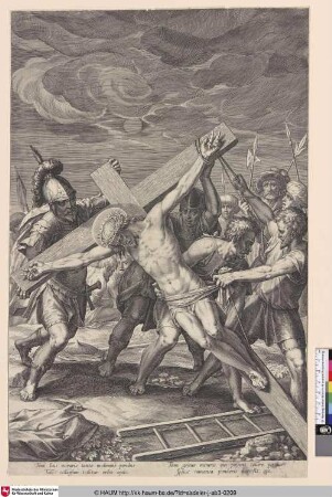 [Jesus ans Kreuz genagelt]