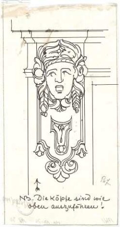 Pfann, Paul; München, Prinzregentenstr. 10; Haus Hartl - Erkerornament (Ansicht)