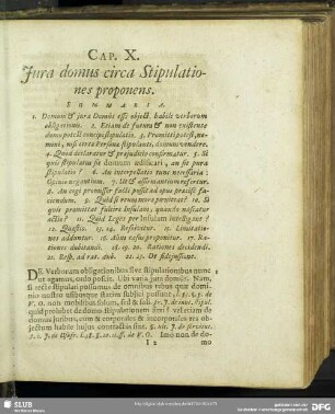 Cap. X. Iura domus circa Stipulationes proponens