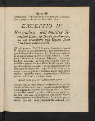 333-343, Exceptio IV. - VI.