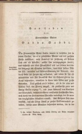 Das Leben des Florentinischen Malers Gaddo Gaddi.