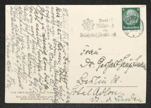 Brief von Irma Klimsch an Margarete Hauptmann