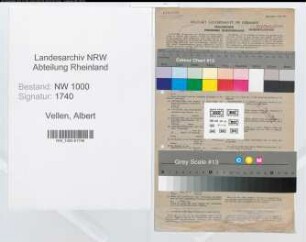 Entnazifizierung Albert Vellen, geb. 27.09.1916 (Kaufm.Angest.)