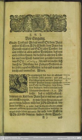 Leichenpredigt : Die Wallfarth rechtschaffener Diener Christi, Vor-Eingang, Leichen-Text, Eingang, [Abhandlung]