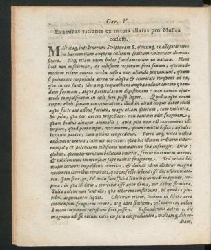 Cap. V. Examinat rationes ex natura allatas pro Musica coelesti.