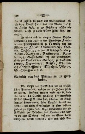 Nachricht von dem Seminarium zu Fünfkirchen.
