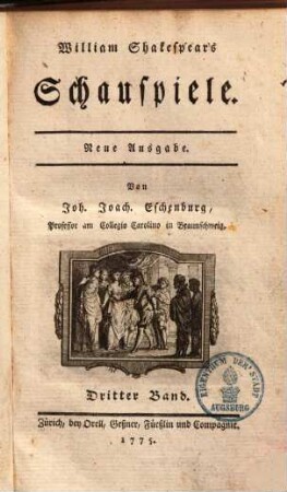 William Shakespear's Schauspiele, Dritter Band