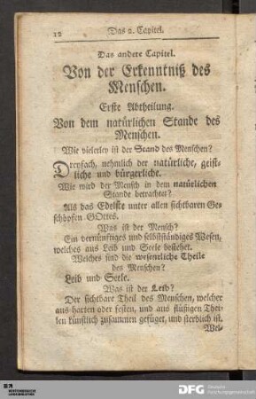 Erste Abtheilung. Von dem natürlichen Stande des Menschen