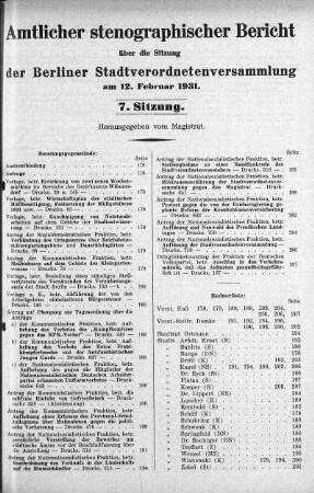 Sitzung 7, 12. Februar 1931