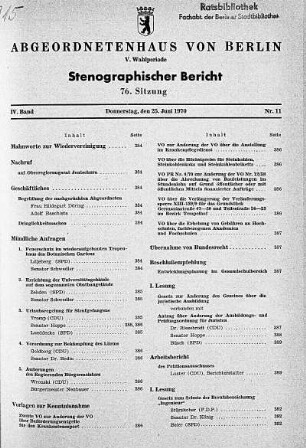 Nr. 11 (76), 25. Juni 1970