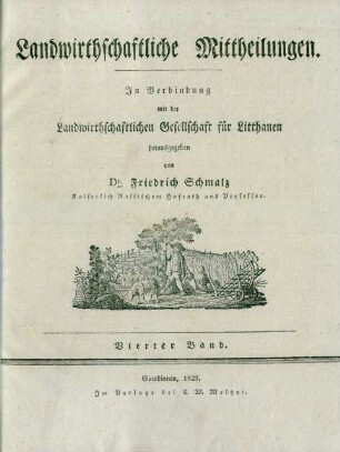 4.1829: Landwirthschaftliche Mittheilungen