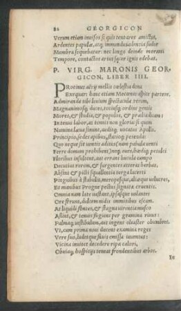 P. Virg. Maronis Georgicon, Liber IIII.