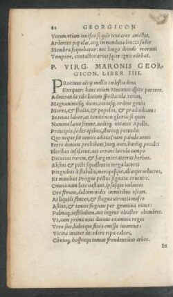 P. Virg. Maronis Georgicon, Liber IIII.