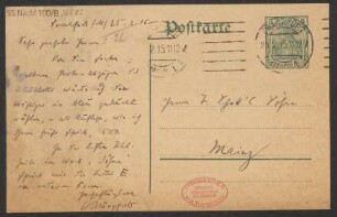 Brief an B. Schott's Söhne : 25.02.1915
