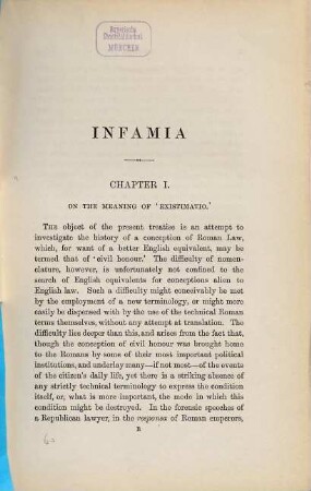 Infamia : its place in Roman public and private law