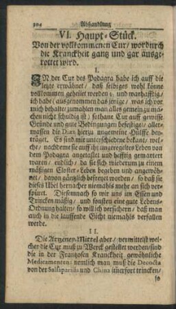 VI. Haupt-Stück. Von der vollkommenen Cur/ ...