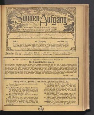 Heft 1. 20. Jahrgang. Oktober 1917