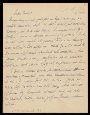 Brief von Hans Ehrenberg an Rudolf Ehrenberg