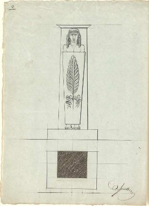 Speeth, Peter; Grabstele - Grundriss, Ansicht