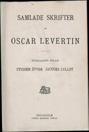 22: Studier öfver Jacques Callot