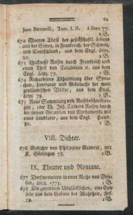IX. Theater und Romane