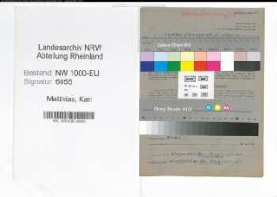 Entnazifizierung Karl Matthias, geb. 18.10.1894 (Polizeibeamter)