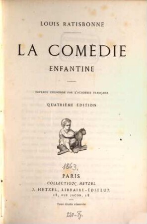 La Comédie enfantine : Ouvrage couronné par l'Académie Française