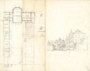 Thiersch, August ; Sakralbauten - Grundriss, Perspektive