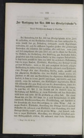 XIV. Zur Auslegung des Art. 300 des Strafgesetzbuchs