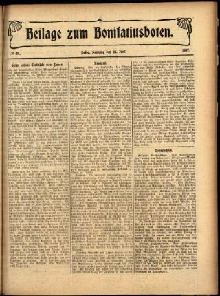 Zweite Ausgabe vom Sonntag, den 23. Juni 1907.