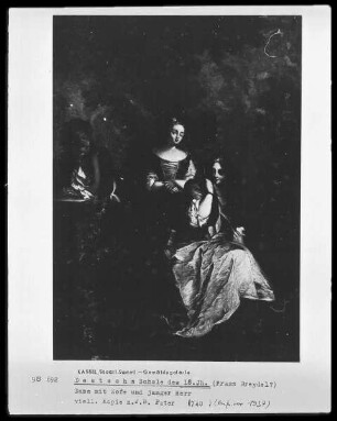 Dame mit Zofe und junger Herr