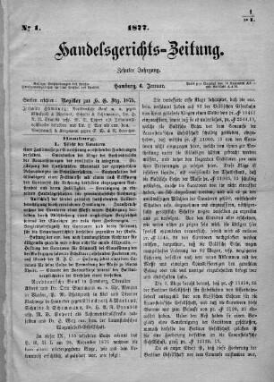 No. 1. 6. Januar 1877