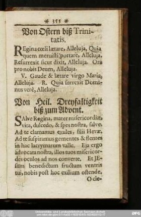 Von Ostern biß Trinitatis.