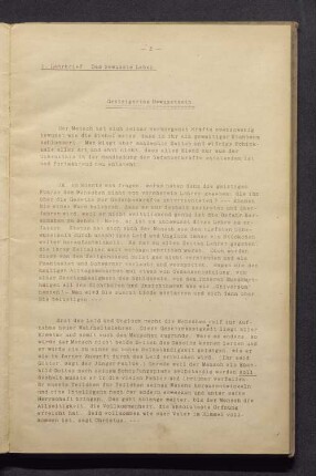 1. Lehrbrief. Das bewusste Leben. Gesteigertes Bewusstsein.