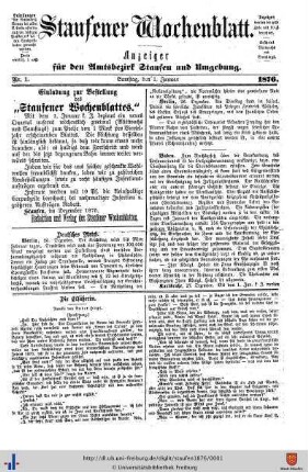 2. Jg: Staufener Wochenblatt (1921 bis 1934 als Staufener Tagblatt)