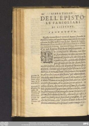 Libro Terzo Dell' Epistole Famigliari Di Cicerone. [Ad Appio.]